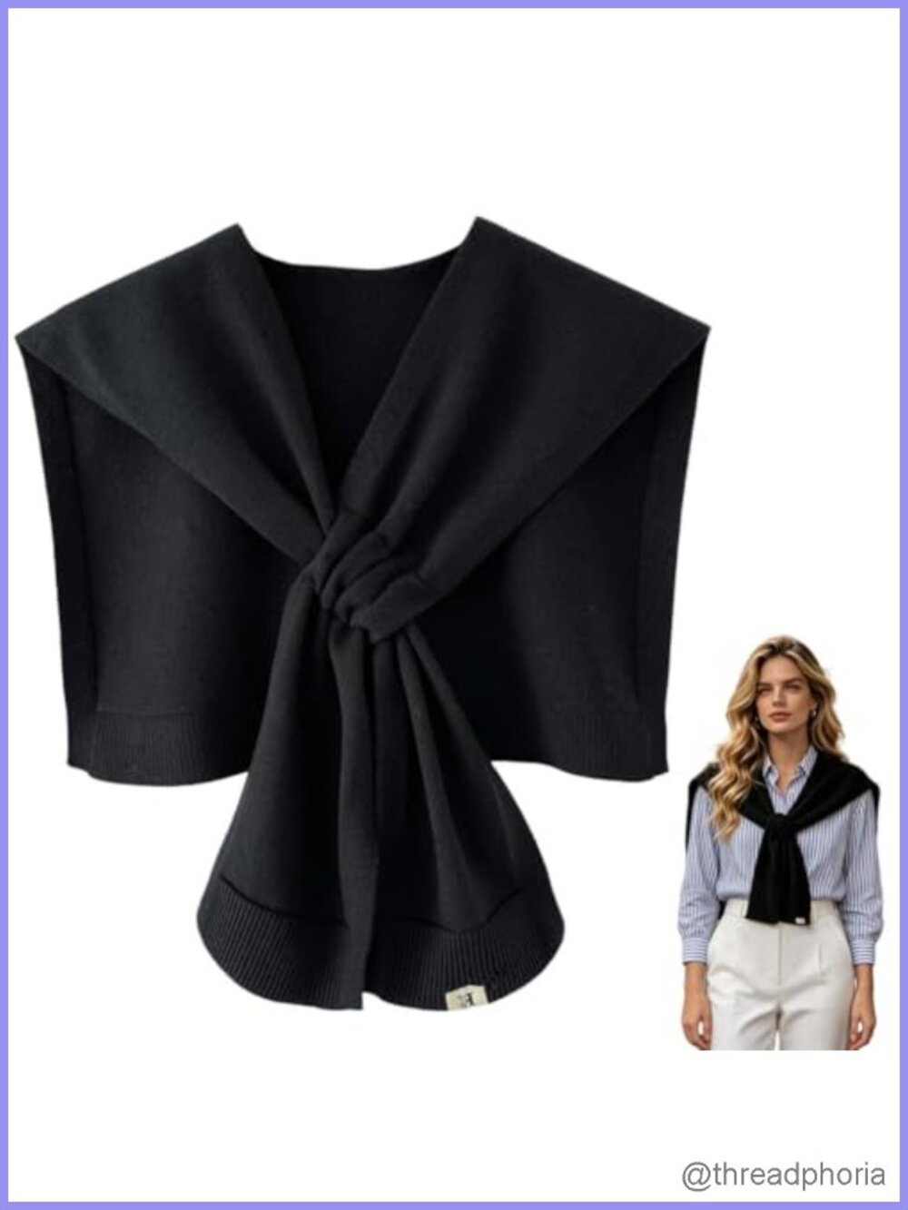 Knitted Sweater Shawl Wrap with Sleeves Women's Shoulder Poncho Cape